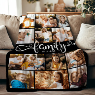 Chicen Fotokollage i Modern Family Script Hearts P Fleecefilt