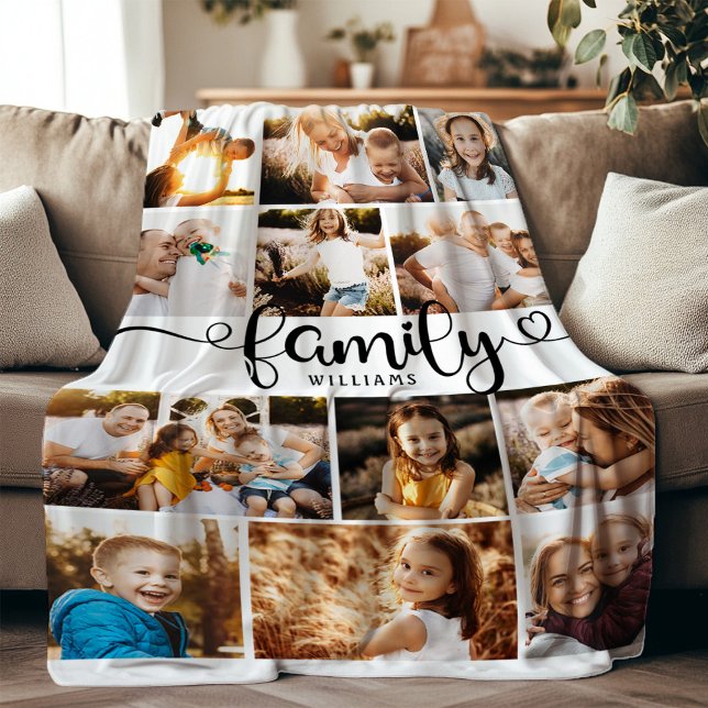 Chicen Fotokollage i Modern Family Script Hearts P Fleecefilt (Skapare uppladdad)