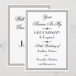 Chicen Groomsman Bröllop Elegant Frieri Inbjudningar