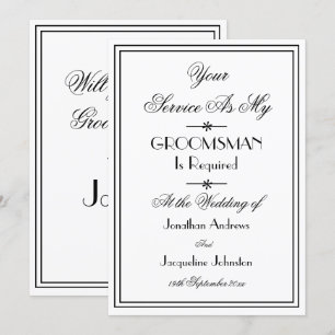 Chicen Groomsman Bröllop Elegant Frieri Inbjudningar