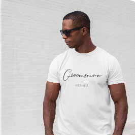 Chicen Groomsman Personlig minimalist Bröllop T Shirt