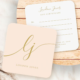  Chicen Guld Gift-certifikat för modern Elegant Fyrkantigt Visitkort