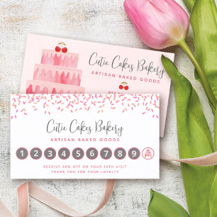 Chicen Kaka bakeriets  Rosa Sprinkles Pastry Chef Lojalitetskort