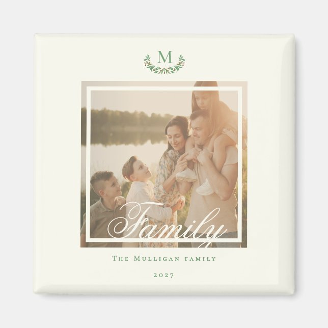 Chicen Magnet Family Photo monogram julklapp (Framsidan)