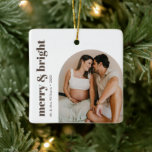 Chicen Merry & Bright Minimalist Arch Ram Boho Julgransprydnad Keramik<br><div class="desc">Merry & Bright Minimalist Arch Ram Boho Chic jul Helgdag Ornament</div>