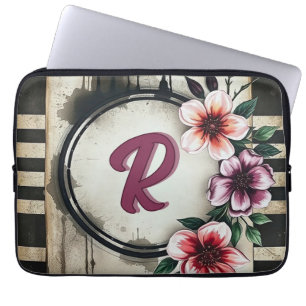 Chicen Messy Monogram för vattenfärg Distress Flow Laptop Fodral