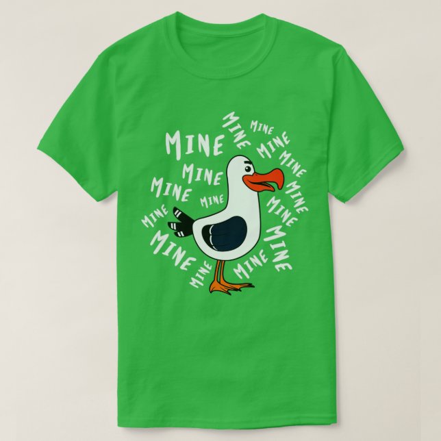 Chicen Mine Mine Fiskmås Funny Bird Älskare Beach T Shirt (Design framsida)