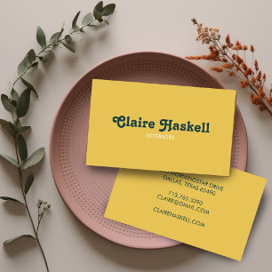 Chicen Minimal Gult för Finare Script Mustard- Visitkort