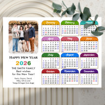 Chicen Modern 2026 - färgfull kalender - fotomagne