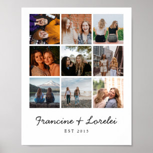 Chicen Modern Best Friends Besties Photo Collage Poster