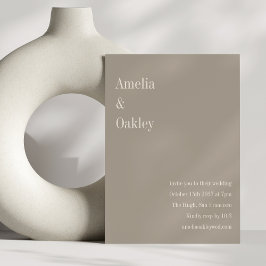 Chicen Modern Bröllop i den moderna Eleganten Taup Inbjudningar
