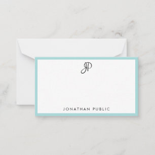 Chicen Modern Calligraphy Monogram Simple Template Anteckningskort