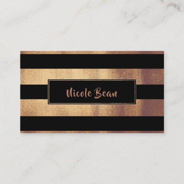 Chicen Modern Glam i kopparbronze och Black Rand Visitkort (Framsida)