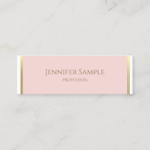 Chicen Modern Guld Rosa White Luxury Template Mini Visitkort