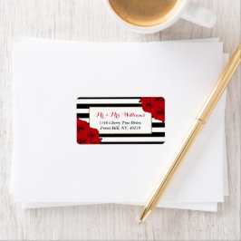 Chicen Modern Luxe Bröllop Collection-Röd ros Adressetikett