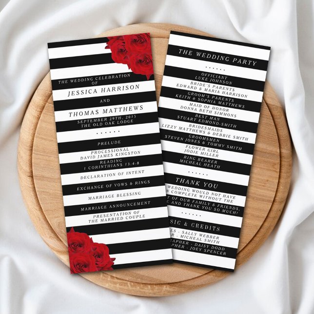Chicen Modern Luxe Bröllop Collection-Röd ros Program (Skapare uppladdad)