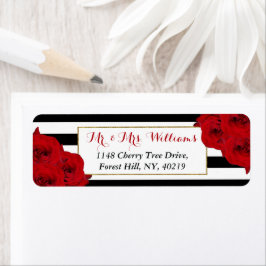 Chicen Modern Luxe Bröllop Collection-Röd ros Returadress Etikett