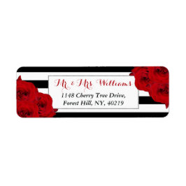 Chicen Modern Luxe Bröllop Collection-Röd ros Returadress Etikett