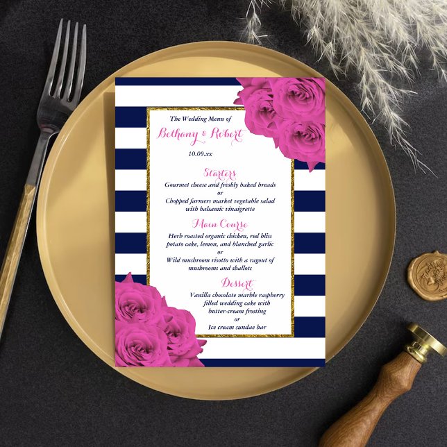 Chicen Modern Luxe Bröllop Collection Rosa ros Meny (Skapare uppladdad)