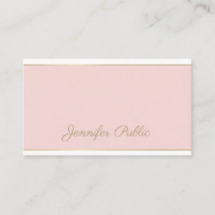 Chicen Modern mallhandskriven skript Rosa Guld Visitkort