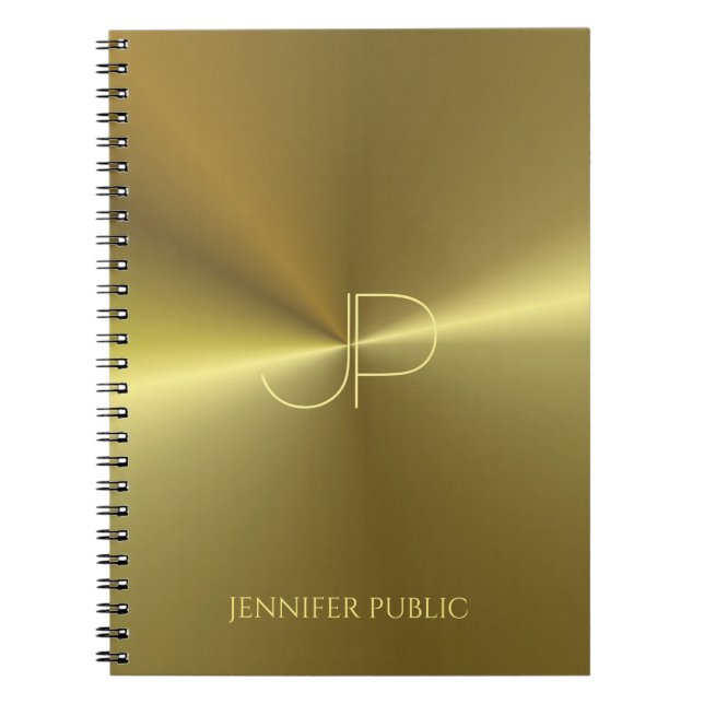 Chicen Modern Metallic Guld-stilmall Anteckningsbok (Framsidan)