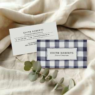 Chicen Modern Navy Watercolor Buffalo Play Rustic Visitkort