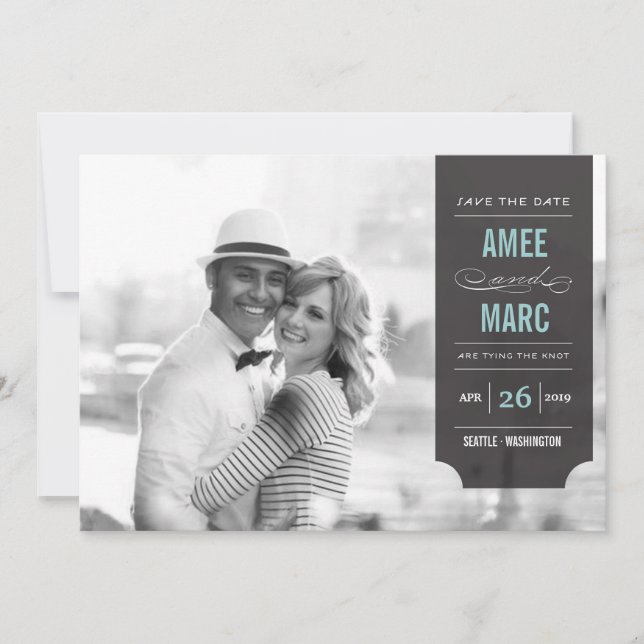 Chicen Modern svart Snyggt -  Foto Spara datum Datumet (Framsida)