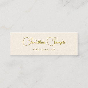 Chicen Modern typografi Guld-textmall Mini Visitkort