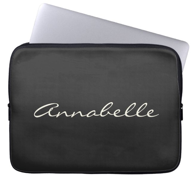 Chicen Namn Anpassningsbar, svart, handskriven ele Laptop Fodral (Framsidan)