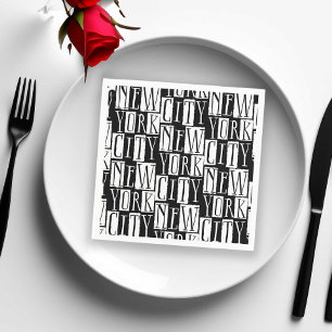 Chicen New York Manhattan Black and White Deco Pappersservett