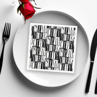 Chicen New York Manhattan Black and White Deco Pappersservett