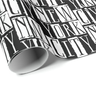 Chicen New York Manhattan Black and White Deco Presentpapper