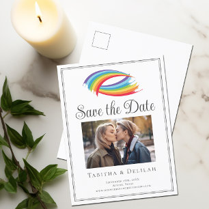 Chicen Rainbow LGBT par Photo Save Date Meddelande Vykort