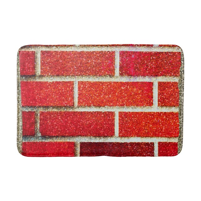 Chicen Red Brick & Glitter Julfest Modern Glam Badrumsmatta (Framsidan)