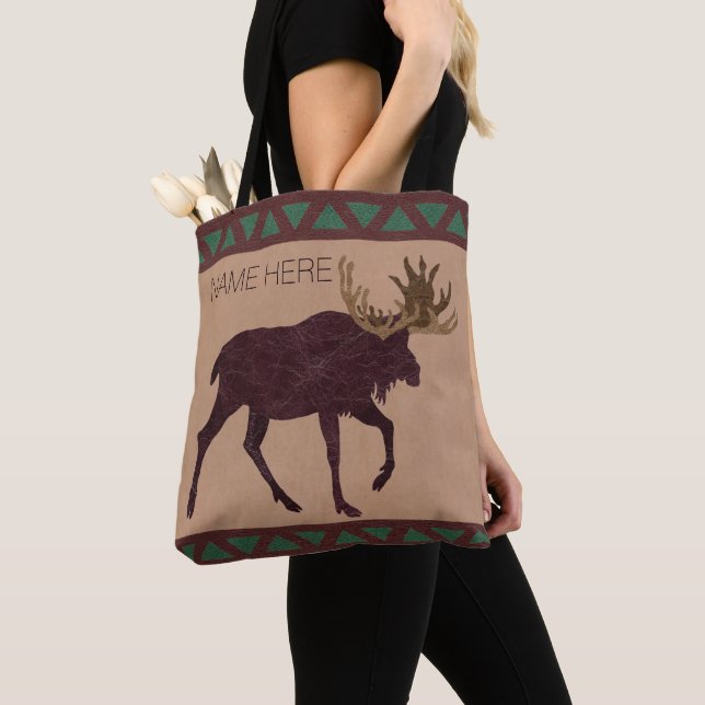 Chicen Rustic Moose Faux Leather-look Mode Tygkasse (Närbild)