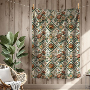 Chicen Shabby Stil på Röd ros-plattan Fleecefilt