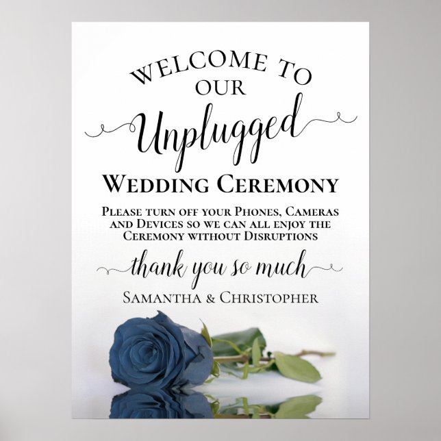 Chicen Stål Blue Ro Unplugged Bröllop Ceremony Poster (Framsidan)