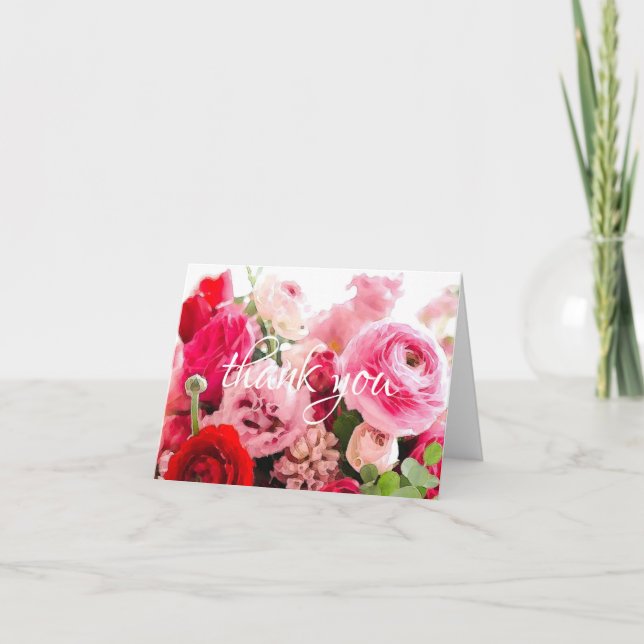 Chicen tack Handskriven Ro Watercolor Kort (Framsida)