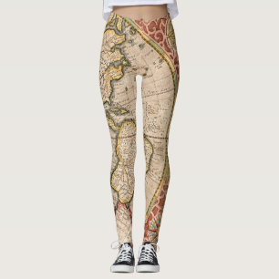 Chicen Vintage World Map Leggings