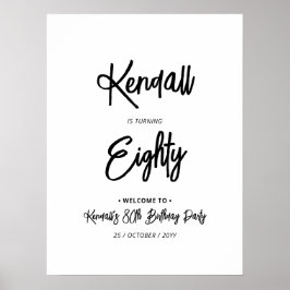 Chicens 80:e Födelsedagsfestens välkomstskylt Poster