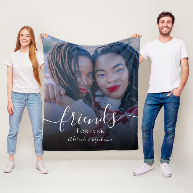 Chicens bästa vänner över Personlig Namn-foto Fleecefilt (På plats)