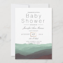 Chicens bergsvattenfärg | Pastel Baby Shower Inbjudningar