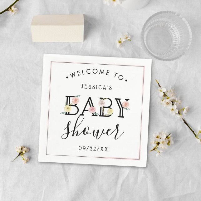 Chicens Blommigt Garden Baby Shower Pappersservett (Skapare uppladdad)
