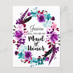 Chicens Blommigt kommer att bli min Maid of honor Inbjudningar