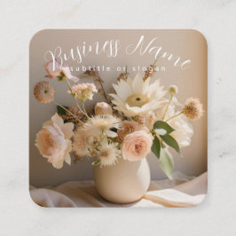 Chicens blommigt | Sunny | Boho | Affärskort Fyrkantigt Visitkort