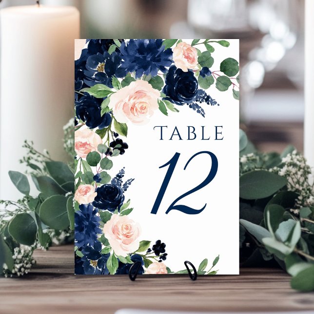 Chicens bloomar | Blåblått och  Blommigt Utandning Bordsnummer (Skapare uppladdad)