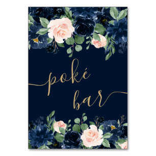 Chicens bloomar   Mörk Navy Blue och  Guestbook Bordsnummer