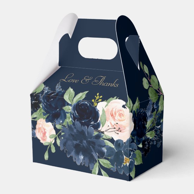 Chicens bloomar | Mörk Romantic Navy Blue och  Presentaskar (Framsidan Sidan)