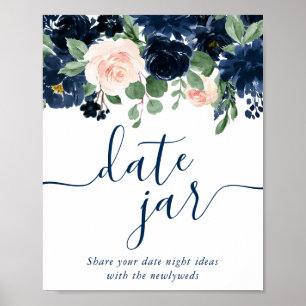 Chicens bloomar Tonfiskblått och Rosa Burk Poster