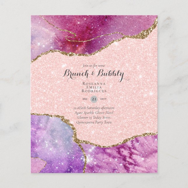 CHICENS BUDGET BRUNCH OCH BUBBLY AGATE GLITTER Inv Flygblad (Framsidan)
